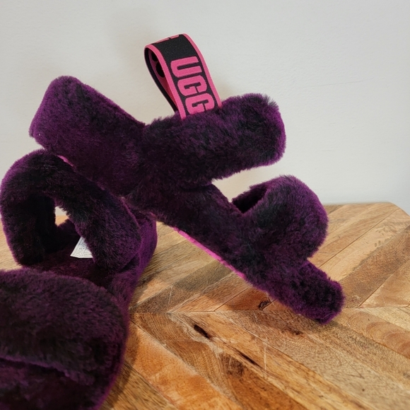 NWOT UGG Oh Yeah Slide Purple Womens Sheepskin Slipper Sandals 1107953 size 6 - Picture 8 of 8